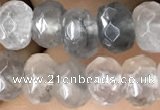 CRB5102 15.5 inches 4*6mm faceted rondelle cloudy quartz beads