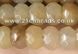 CRB5103 15.5 inches 4*6mm faceted rondelle yellow aventurine beads