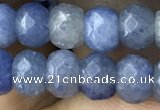 CRB5106 15.5 inches 4*6mm faceted rondelle blue aventurine beads