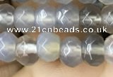 CRB5112 15.5 inches 4*6mm faceted rondelle grey agate beads