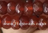 CRB5114 15.5 inches 4*6mm faceted rondelle red agate beads