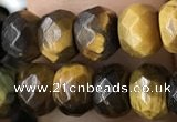 CRB5121 15.5 inches 4*6mm faceted rondelle yellow tiger eye beads