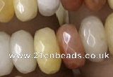CRB5154 15.5 inches 5*8mm faceted rondelle yellow jade beads