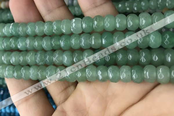 CRB5156 15.5 inches 5*8mm faceted rondelle green aventurine beads