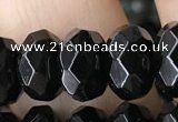 CRB5161 15.5 inches 5*8mm faceted rondelle black agate beads