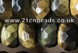 CRB5166 15.5 inches 5*8mm faceted rondelle yellow tiger eye beads