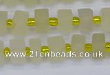 CRB518 15.5 inches 5*8mm tyre matte lemon quartz beads