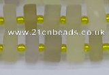 CRB519 15.5 inches 6*10mm tyre matte lemon quartz beads