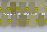 CRB519 15.5 inches 6*10mm tyre matte lemon quartz beads