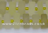 CRB520 15.5 inches 6*12mm tyre matte lemon quartz beads