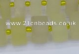 CRB521 15.5 inches 7*14mm tyre matte lemon quartz beads