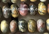 CRB5305 15.5 inches 4*6mm rondelle leopard skin jasper beads wholesale