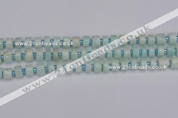 CRB531 15.5 inches 6*10mm tyre Chinese amazonite beads wholesale