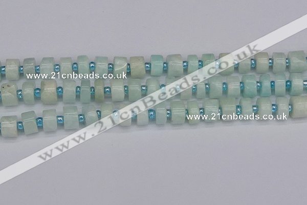 CRB532 15.5 inches 6*12mm tyre Chinese amazonite beads wholesale