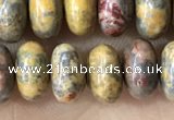 CRB5335 15.5 inches 5*8mm rondelle leopard skin jasper beads