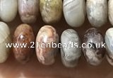 CRB5337 15.5 inches 5*8mm rondelle Mexican crazy lace agate beads