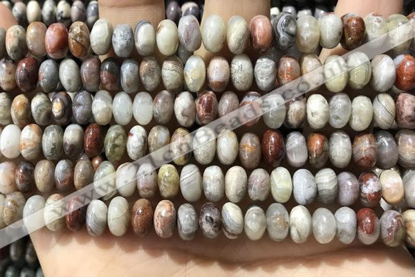 CRB5337 15.5 inches 5*8mm rondelle Mexican crazy lace agate beads