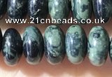 CRB5343 15.5 inches 5*8mm rondelle green picture jasper beads