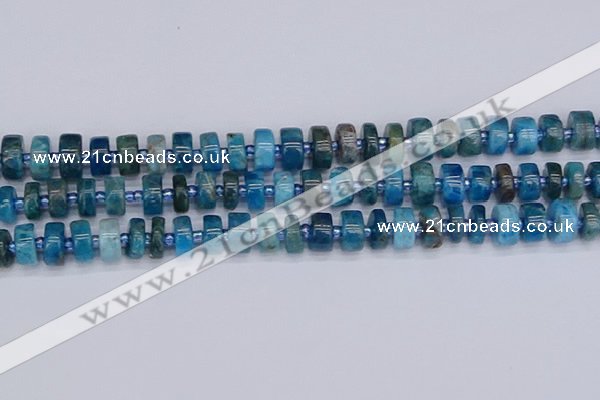 CRB537 15.5 inches 6*10mm tyre apatite gemstone beads wholesale