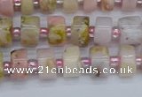 CRB542 15.5 inches 5*8mm tyre natural pink opal gemstone beads