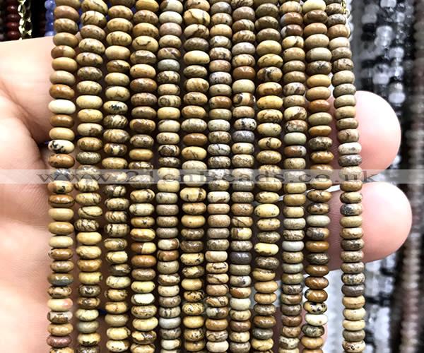 CRB5448 15 inches 2.5*4mm rondelle picture jasper beads wholesale