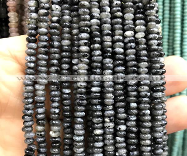 CRB5486 15 inches 2.5*4mm rondelle black labradorite beads wholesale