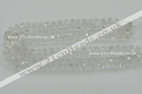 CRB550 15.5 inches 7*12mm faceted rondelle white crystal beads