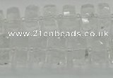 CRB551 15.5 inches 8*14mm faceted rondelle white crystal beads