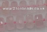 CRB557 15.5 inches 6*10mm faceted rondelle rose quartz beads