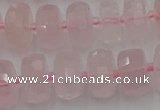 CRB558 15.5 inches 7*12mm faceted rondelle rose quartz beads