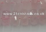 CRB559 15.5 inches 8*14mm faceted rondelle rose quartz beads