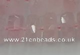 CRB560 15.5 inches 8*16mm faceted rondelle rose quartz beads