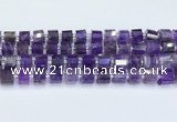 CRB5602 15.5 inches 7mm - 8mm faceted tyre amethyst beads