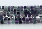 CRB5605 15.5 inches 7mm - 8mm faceted tyre fluorite beads