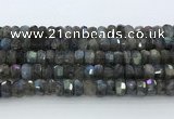 CRB5621 15.5 inches 5*9mm - 6*10mm faceted rondelle labradorite beads