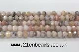 CRB5653 15.5 inches 5*8mm-6*10mm faceted rondelle pink opal beads wholesale