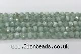 CRB5654 15.5 inches 5*8mm-6*10mm faceted rondelle green angel skin beads wholesale