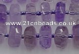 CRB566 15.5 inches 7*12mm faceted rondelle amethyst beads