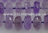 CRB566 15.5 inches 7*12mm faceted rondelle amethyst beads