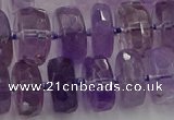 CRB567 15.5 inches 8*14mm faceted rondelle amethyst beads