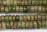 CRB5672 15 inches 3*4mm heishi unakite beads wholesale