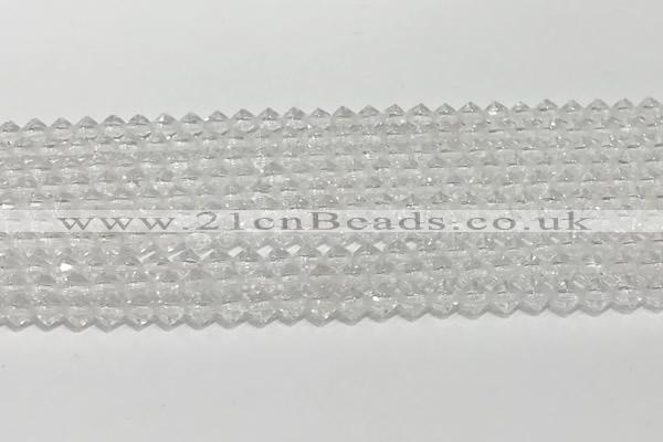 CRB5687 15 inches 4*4mm white crystal beads wholesale