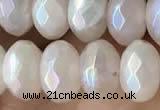 CRB5701 15 inches 5*8mm faceted rondelle AB-color rose quartz beads