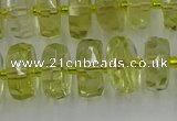 CRB573 15.5 inches 6*10mm faceted rondelle lemon quartz beads