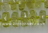 CRB574 15.5 inches 7*12mm faceted rondelle lemon quartz beads