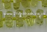 CRB575 15.5 inches 8*14mm faceted rondelle lemon quartz beads