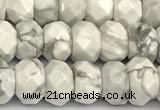 CRB5790 15 inches 4*6mm, 5*8mm faceted rondelle white howlite beads