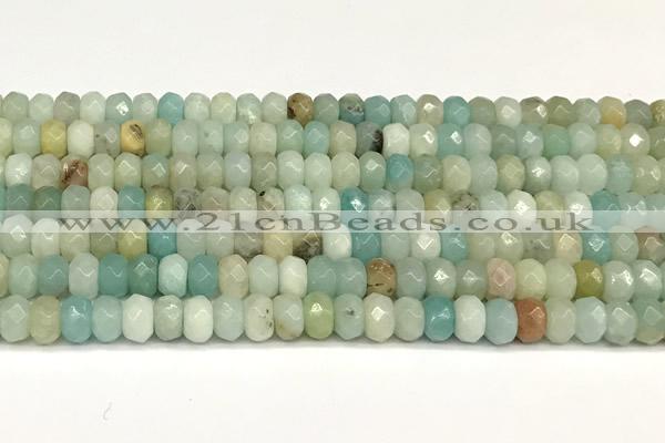 CRB5792 15 inches 4*6mm, 5*8mm, 6*10mm faceted rondelle amazonite beads