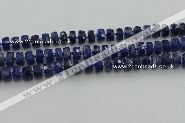 CRB581 15.5 inches 6*10mm faceted rondelle sodalite beads