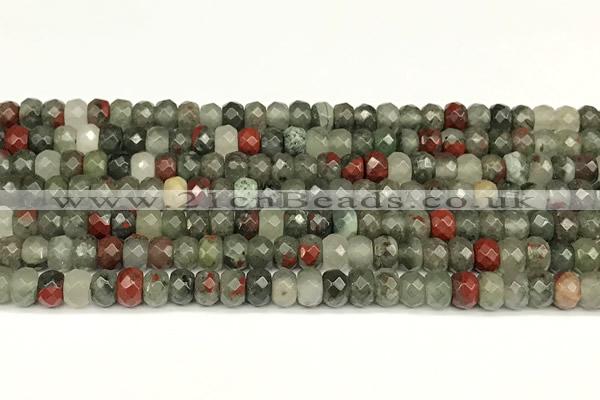 CRB5821 15 inches 4*6mm, 5*8mm, 6*10mm faceted rondelle blood jasper beads